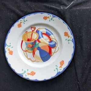 Tiffany & Co. Seashore Plate with Blue and Orange Accents